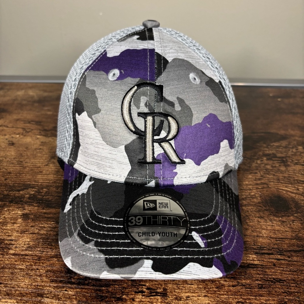 New Era Colorado Rockies Gray 39Thirty Active Stretch Child-Youth Size Fit Hat
